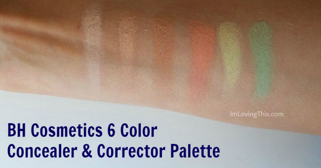 BH Cosmetics 6 Color Concealer & Corrector Palette Swatch