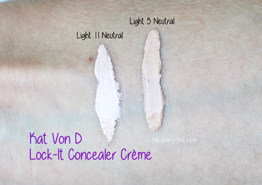 Kat Von D Lock-It Concealer Creme Swatch Review