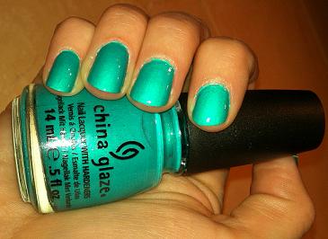 china glaze turned up turquoise neon